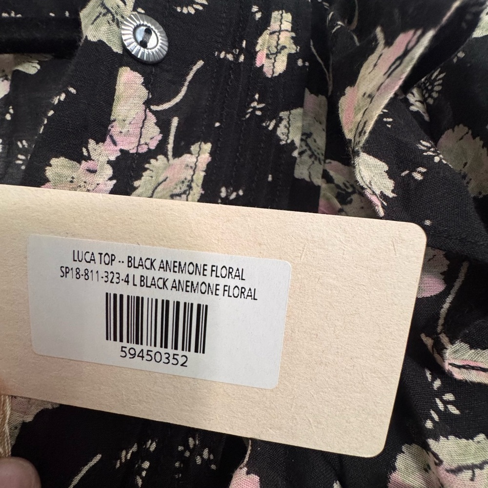 DOEN Luca Top in Black Anemone Floral Print Brand New w Tags from Fall 2018 - Picture 4 of 4